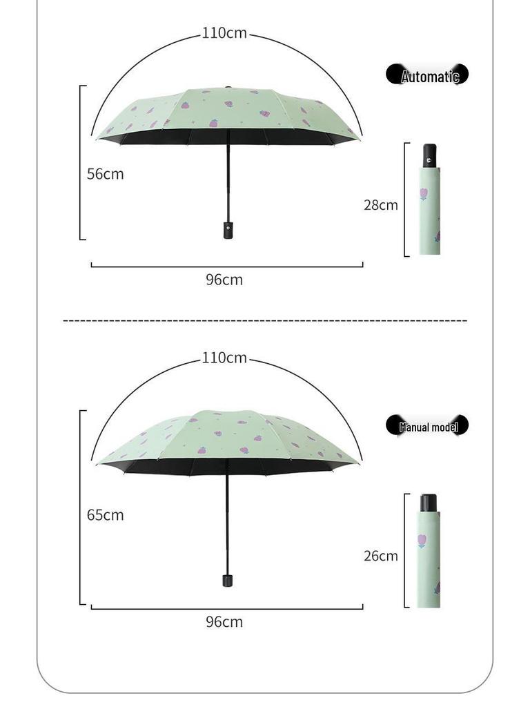 Women's Folding Sun & Rain Umbrella with UV Protection and Logo