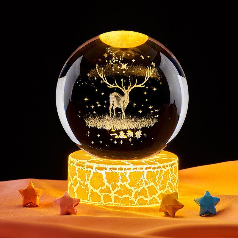 Starry Sky Luminous Crystal Ball Night Light – Creative Desktop Ornament & Gift for Birthdays or Graduations