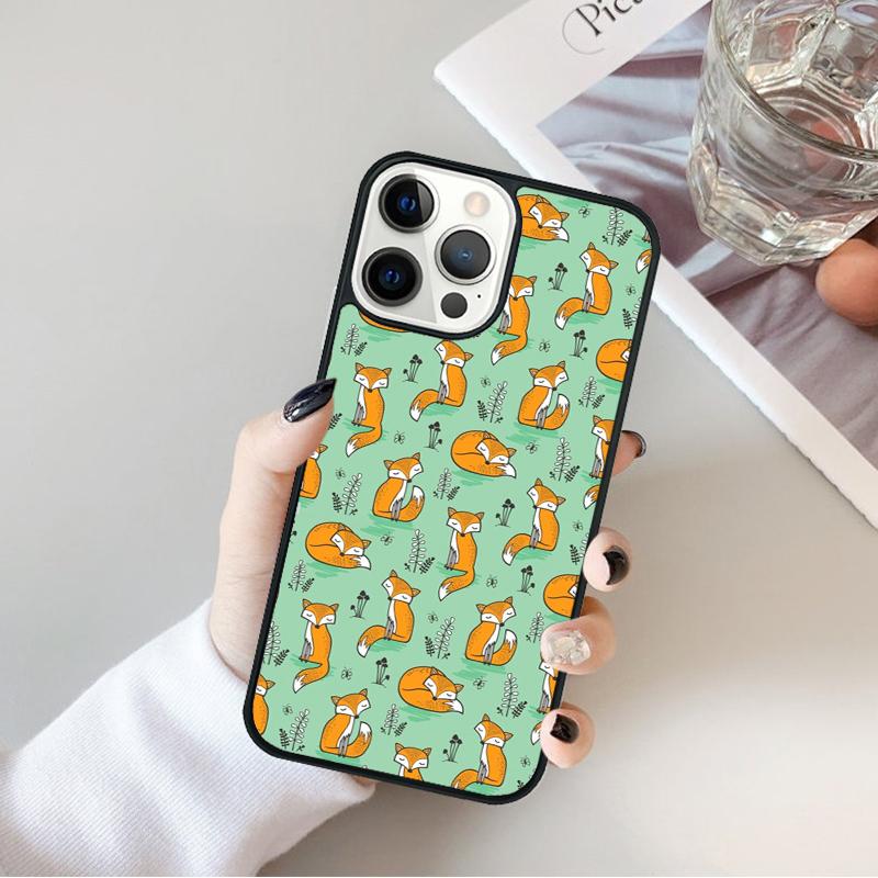 Red Fox Pattern Phone Case For iPhone 17 Air 16 15 14 Max Plus 11 12 13 Pro Max Phone Cover coque