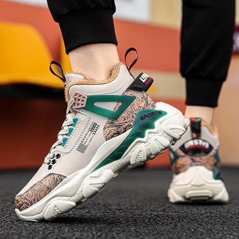 High-top Winter Velvet Thickened Basketball Running Casual Sports Thick-soled Warm Cotton Shoes