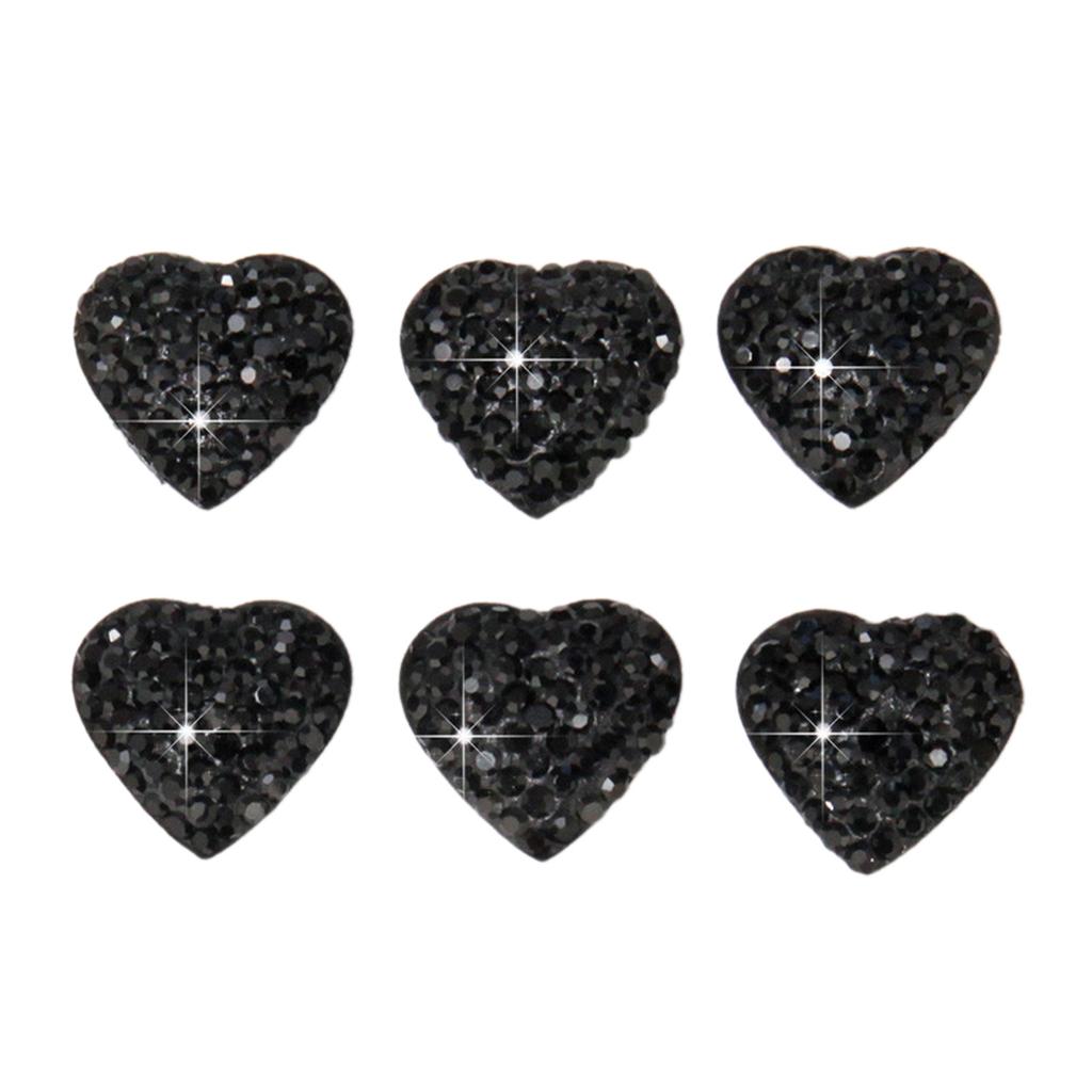 Pack Of 6 Crystal Heart Car Stickers Self Adhesive Interior Decors for Vehicle Enhancing Luxury with Rhinestone Designs