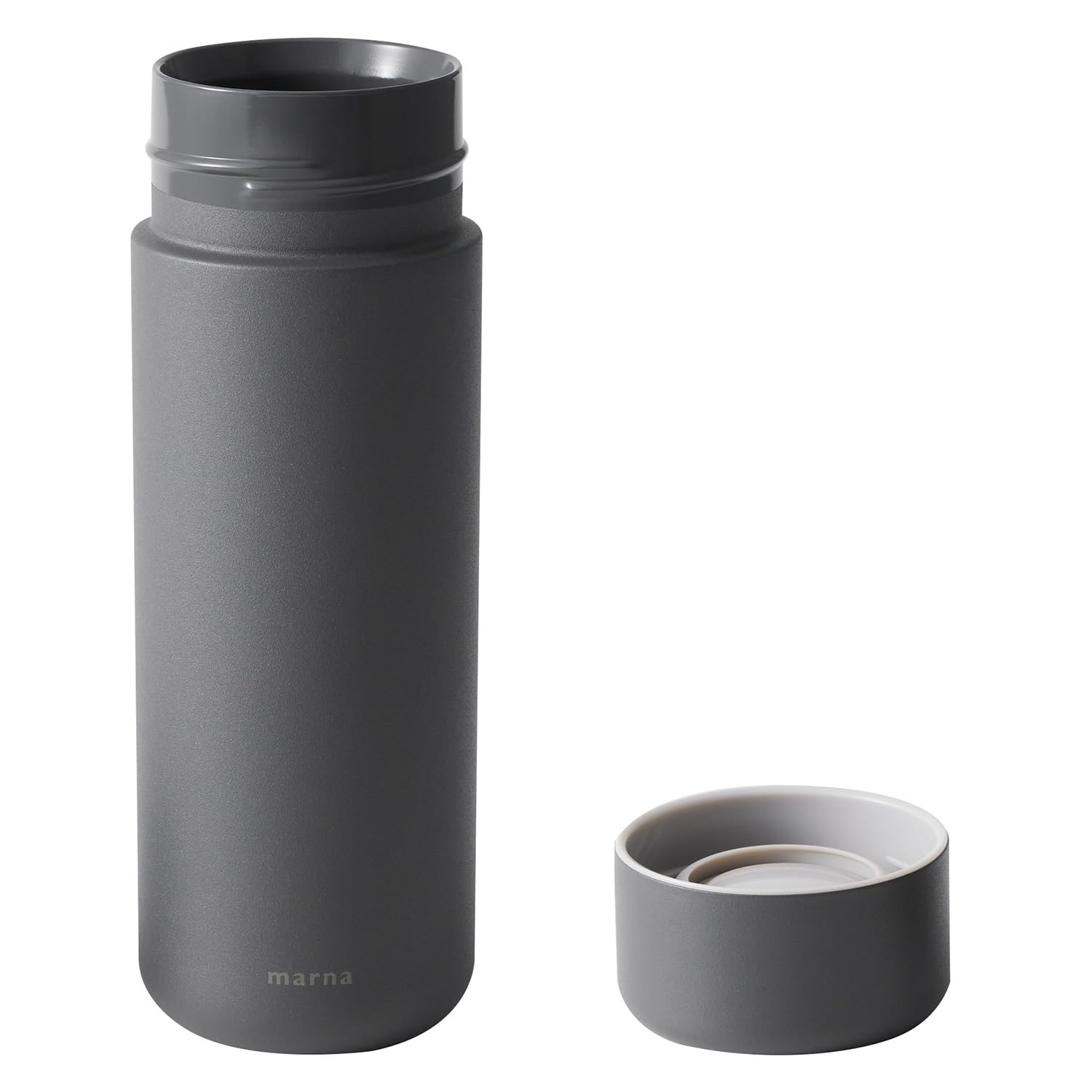 

marna Everywhere 500ml Metallic Odor Vacuum Wide Mouth Hot and Cold Easy to Stainless Steel Slate K773BK Mug, (Ceramic-Like Texture, Resistant),