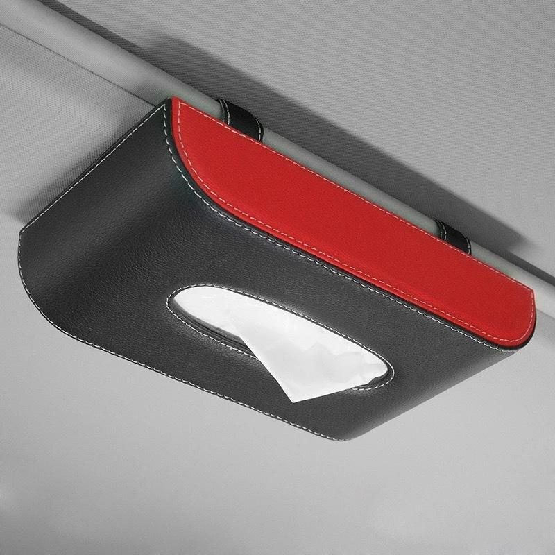 Car Mounted Tissue Box Hanging Sunshade Board Napkin Holder  Vehicle Interior Decor Paper Towel Box Automobile Accessories A