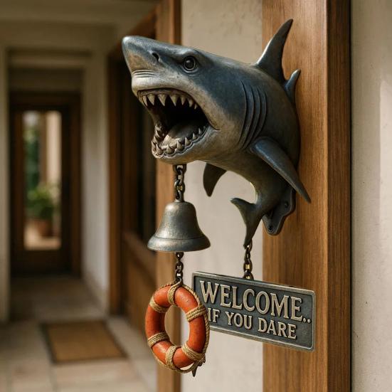 Sonerie Atac de Rechin Sonerie de Ușă în Formă de Rechin Sonerie de Ușă Inedită de Montat pe Perete pentru Interior Exterior pentru Ușa din Față, Pridvor, Decor Acasă