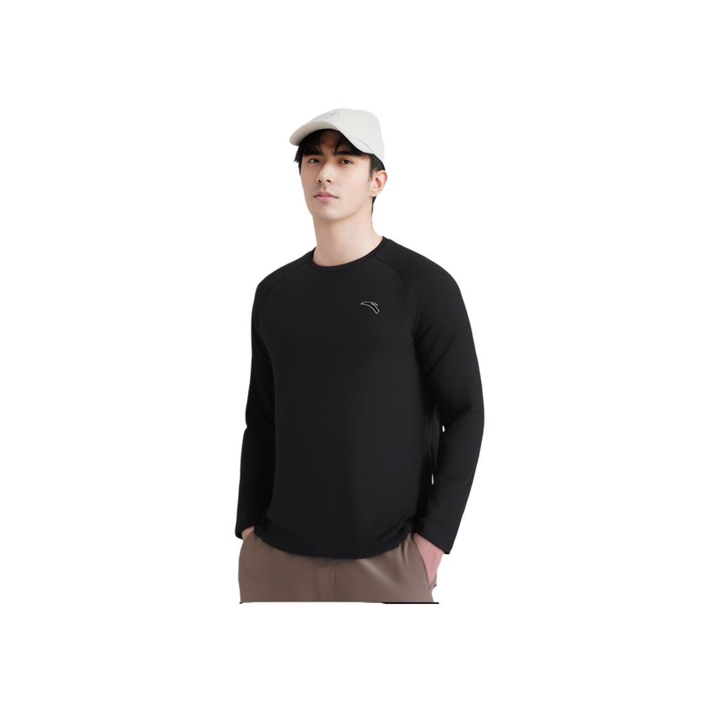 Anta Seria Biegowa Jednolity Kolor Okrągły Dekolt Miękki Wygodny Oddychający Wszechstronny Długi Rękaw T-shirt Męskie Top 952545404-4