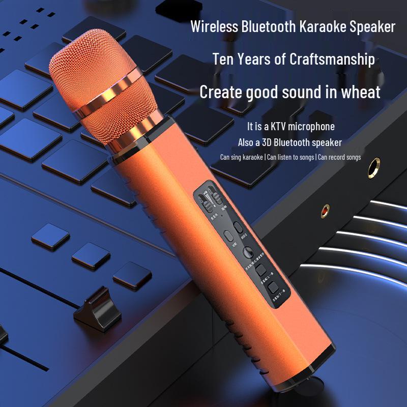 Wireless Bluetooth Microphone Speaker with Duet and Original Sound Cancellation for Home Singing