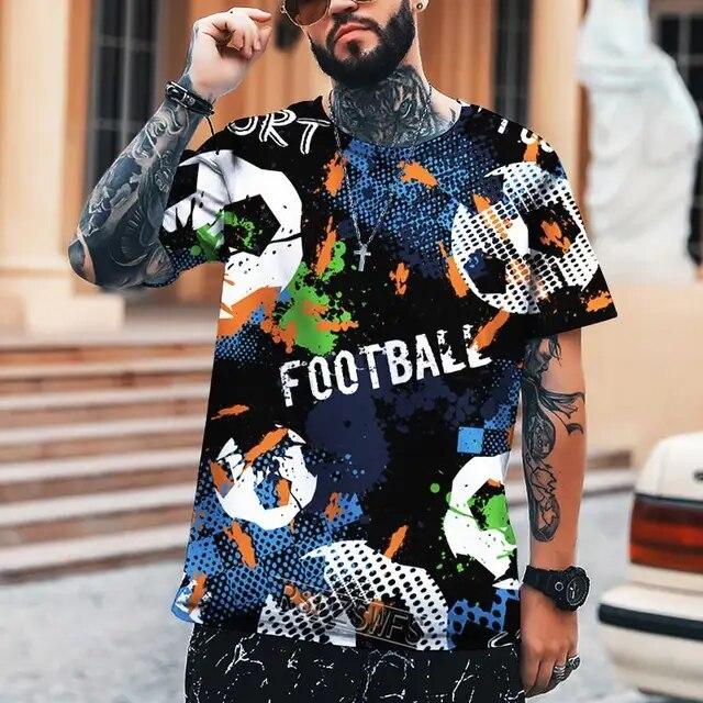 Letní pánské tričko Fotbalové mistrovství světa Cool 3D potisk Tričko s kulatým výstřihem Vysoce kvalitní S-6XL