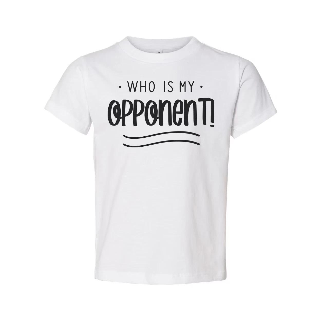 

Christian Unisex T Shirt With Who Is My Opponent Text And Decorative Waves Graph L