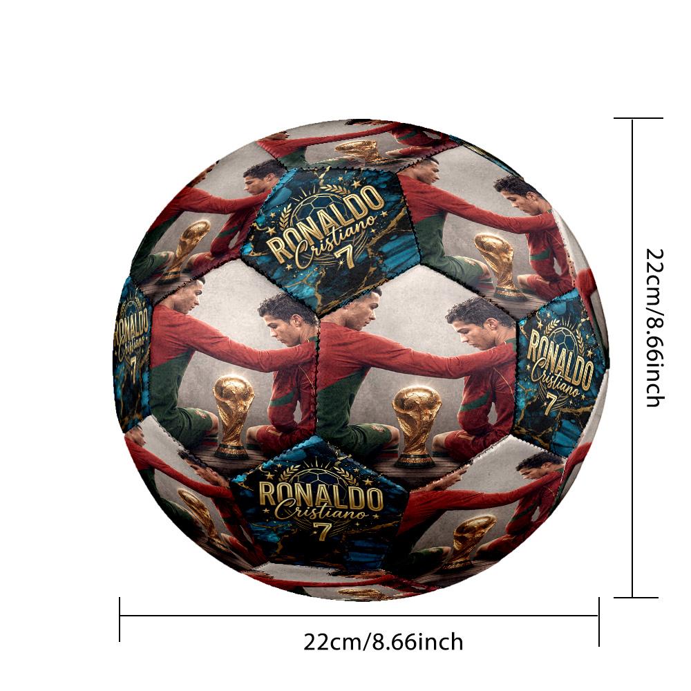 Ronaldo's Football Legends Unite Soccer Ball Size 5 Football Machine-Stitched Indoor/Outdoor Training and Matches Soccer Accessory