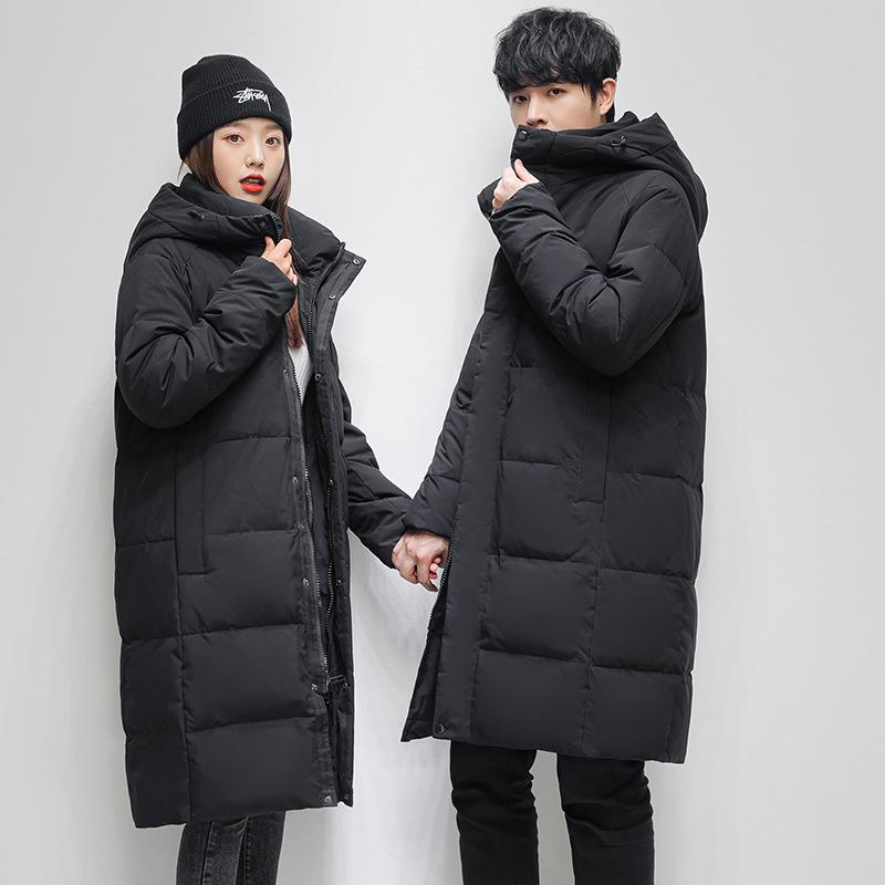 

Пара новых ветрозащитных легких утолщенных пушистых теплых теплых холодных свободных средней длины высококачественных тканевых повседневных спортивных курток XXXL чёрный