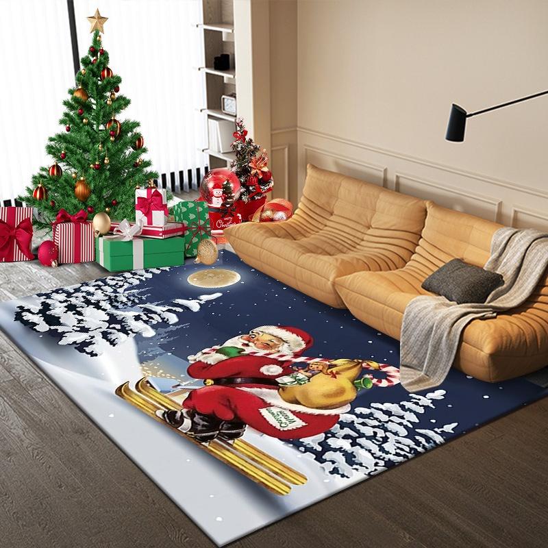 Christmas Children Room Carpet Living Room Decoration Sofa Area Rugs Creative Kid Bedroom Cloakroom Non-slip Floor Mats Washable