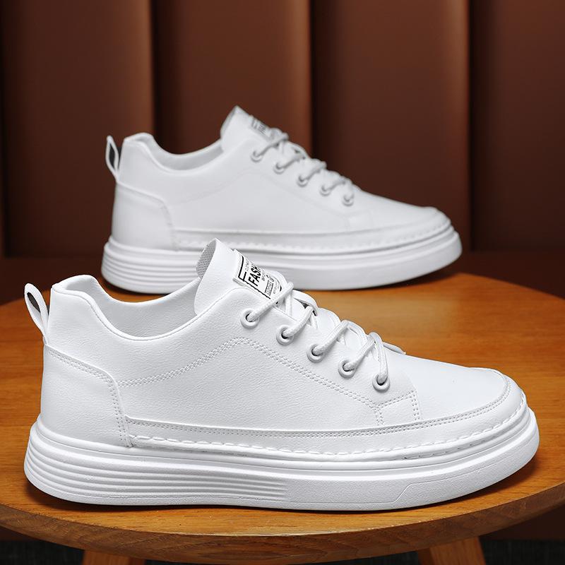 Spring New Men Leather Casual Shoes Fashion Comfortable Lace-up Platform Walking Footwear Sneakers Loafers Flats Shoe Zapatillas