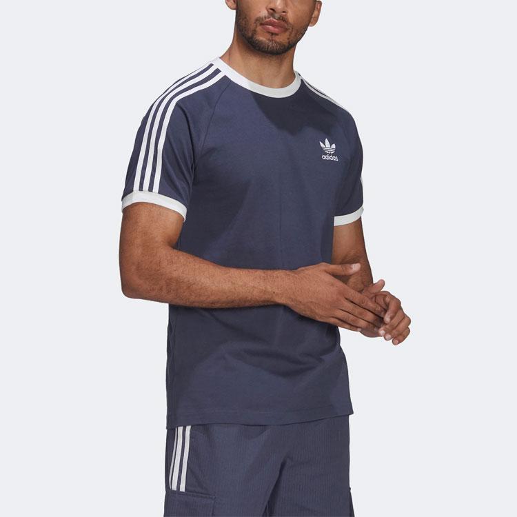 Adidas Originals Trefoil Logo Home Short Sleeve T-Shirt Men Tops Blue Purple HE9545