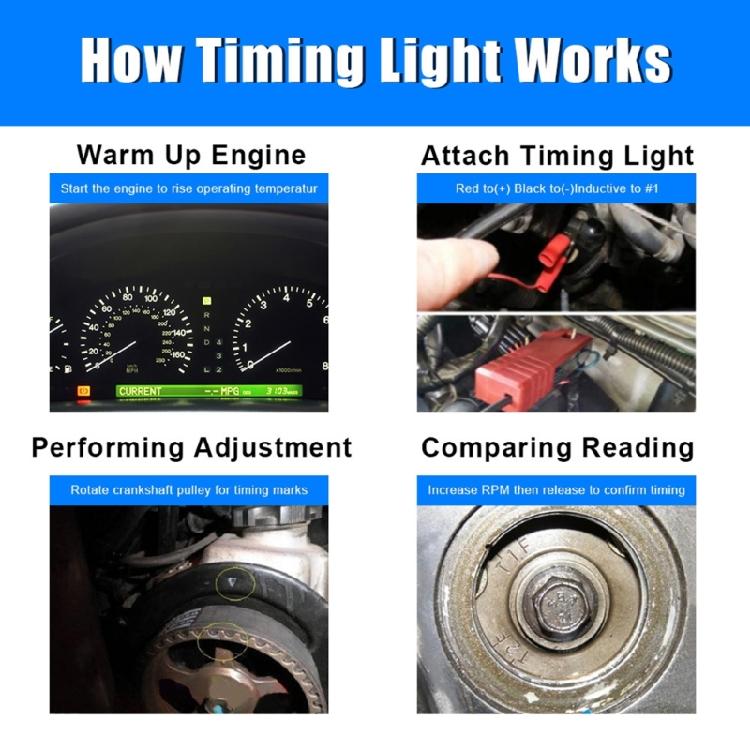 User Friendly Gas Engine Timing Tester with Lamp Indicator High Accuracy for Car Motorcycle Maintenance Diagnostics Tool