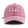 1pc SILLY GOOSE Print Washed Baseball Cap for Adults,Minimalist Retro Style Casual Soft Adjustable Dad Hat,Perfect As Gift