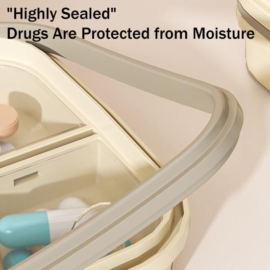Pill Box with Sealing Ring And 7 Compartments Organizer Moisture Protection