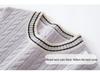 Women's Cashmere Color Block Short Sleeve Round Neck Loose Cable Knit Sweater