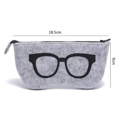 Felt Glasses Case Bag Sunglasses Case Box Portable Soft Zipper Glasses Protector