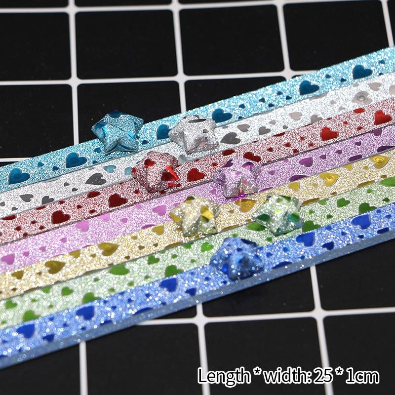 Thickened Glitter Powder Handmade Origami Quilling Star Paper Mixed Color Paper Stripes For Kids Children Diy Crafts Paper