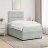 LED Box Spring Bed with Mattress Light Gray 120 X 200 Cm Velvet