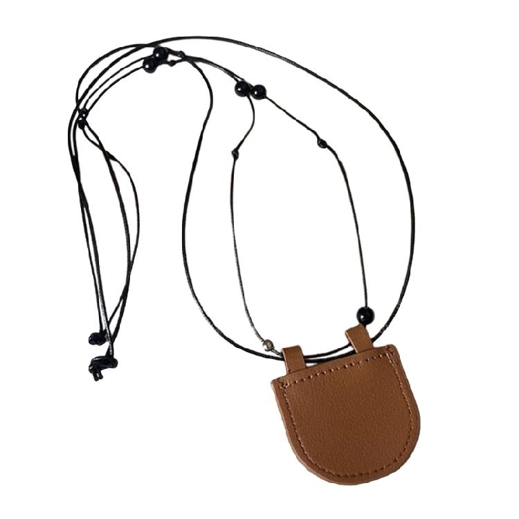 Kulaklık ve Bozuk Para Saklama İçin Zarif Sağlam Deri Kolye Cüzdanı Günlük Kullanım Kolaylığı İçin Pratik Tasarımlar