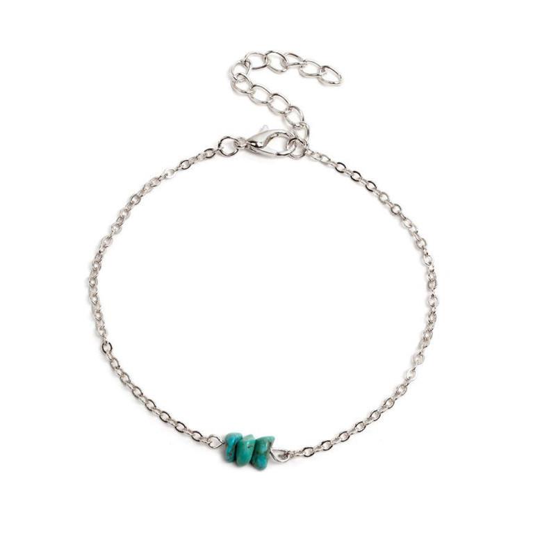 Fashion Metal Chain Jewelry Women's Versatile Direct Supply, Irregular Turquoise Bracelet