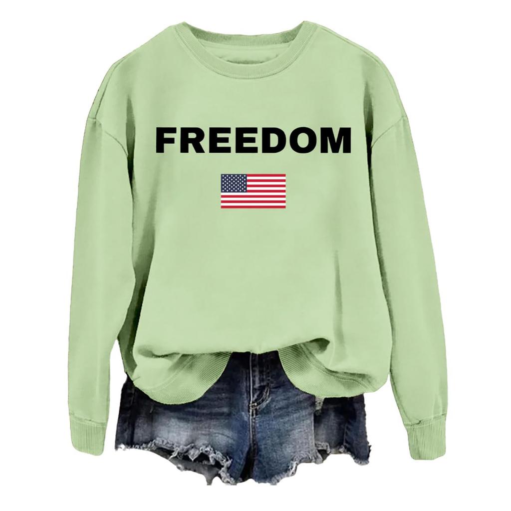 Women's Fashionable Casual Round Neck Loose Printed Long Sleeved Sweatshirt