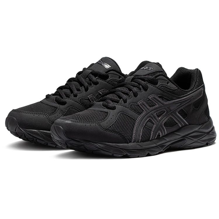 Asics Gel-Contend Cn Lightweight Comfortable Fabric Synthetic Leather Low-Top Short Distance Running Shoes Women sneaker Black 1012B463-001