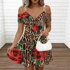 Damen Spaghettiträger Übergröße Kleid Aquarell Blumen Print Locker Strand Sommerkleid