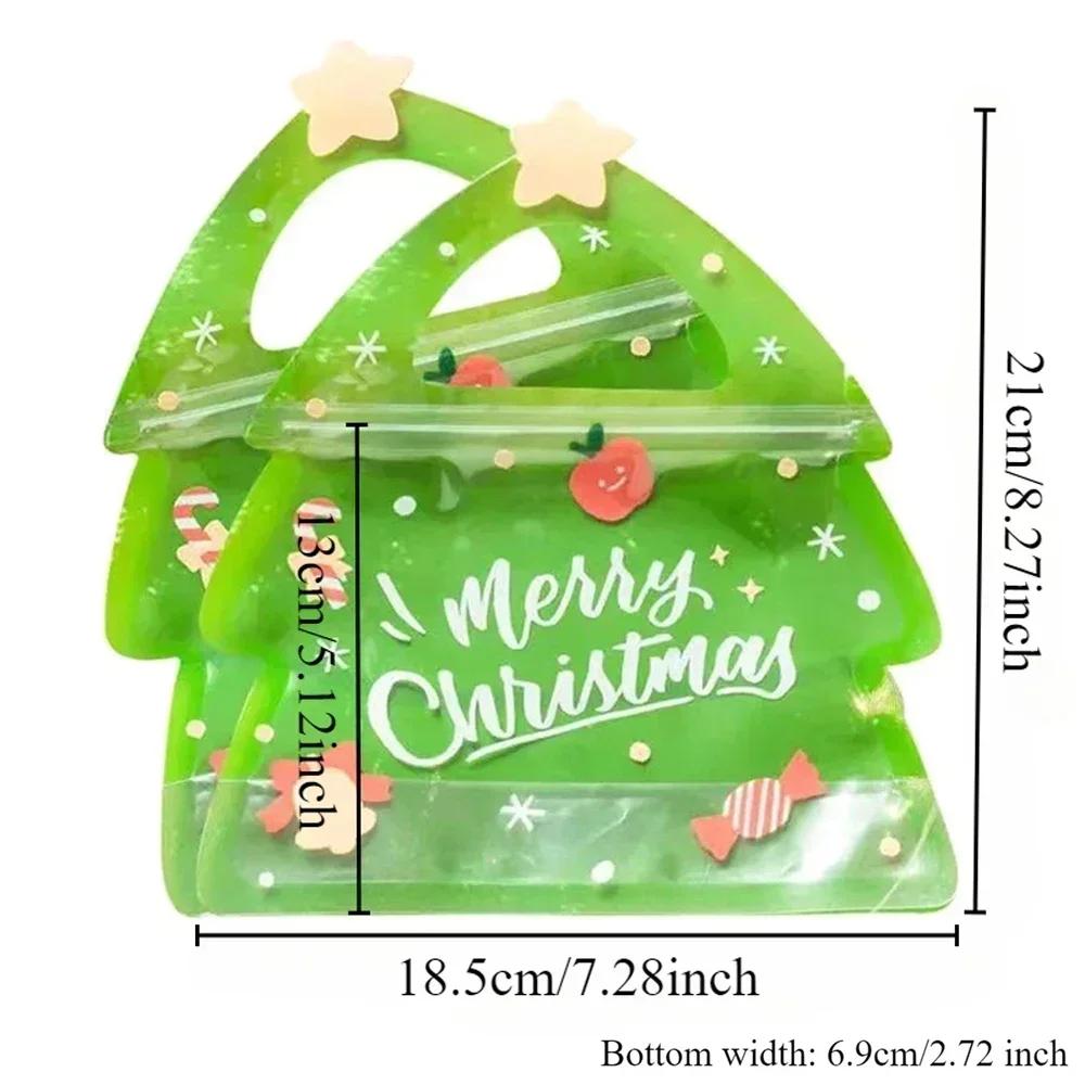 Festive Christmas Treat Bags Adorable Cartoon Design Secure Sealed Packaging for Candy Cookies Holiday Gifts and Party Favors