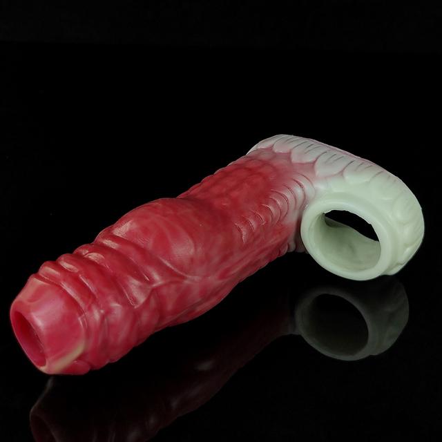 FAAK Hund Knoten Penis Sleeve Extender Silikon Dildo Vergrößerung Fantasy Sex Spielzeug für Männer Verzögerung Ejakulation Intime Sex Shop