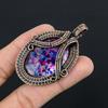 Multi Fire Labradorite Pendant Gemstone Jewelry, 999 Copper Wire Wrapped Pendant, Gift For Women Handmade Pendant