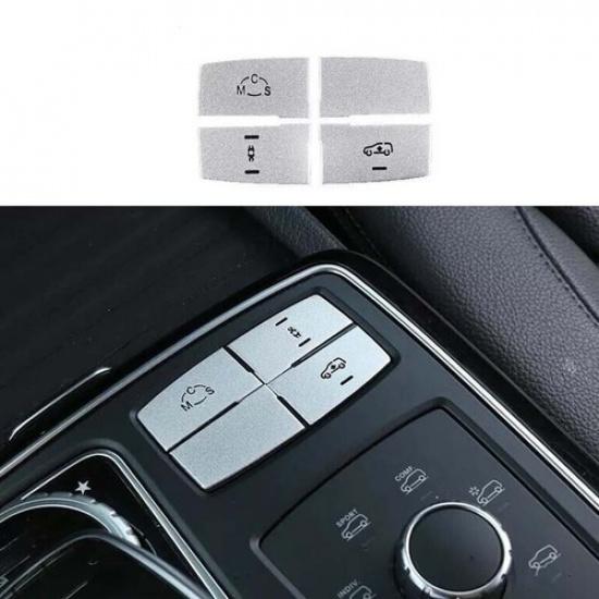 Suspension Adjustment Button Sticker Trim 2012-16 For Benz ML GL Silver Aluminum