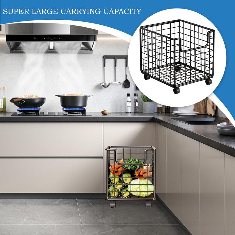 Kitchen Cart With Wheels Rust Resistant Rolling Storage Cart 360 Degree Rotating Portable Organizer For Kitchen Pantry Laundry