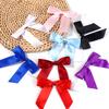 10pcs 9x9cm Ribbon Bow With Iron Wire Colorful Polyester Bow Tie For Wedding Party DIY Candy Biscuit Gift Packaging Seal Decor