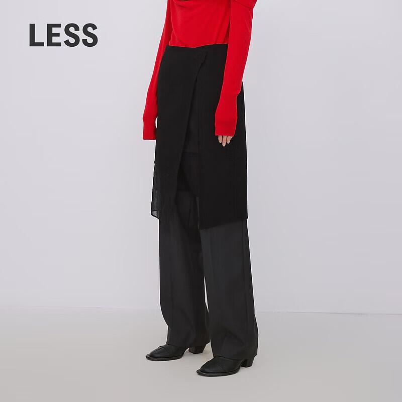 LESS 2023 Winter Merino Wool Straight Midi Skirt L