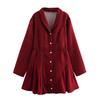 2025 Spring Women's Plus Size Chunky Knit Ruffle Dress - European & American Style