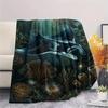 1PC Floral Water Scene Print FlAannel Blanket, High quality Comfortable for All Seasons, Home Decor, Warmth and Comfort