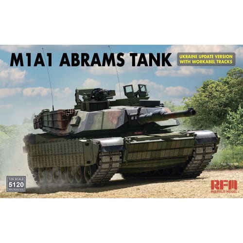 Ryefield Models 1/35 Scale M1A1 Abrams Ukrainian Version with Working Tracks Plastic Model Kit RFM5120