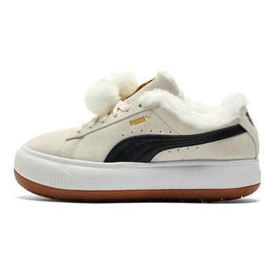 Suede Mayu Fur - Whisper White Black Women Sneakers Cream 385265-01