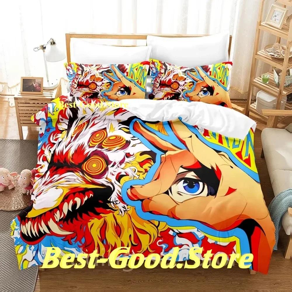 Fox Dveil Kon chainsaw man Bedding Set Printed Bed Set With Pillowcase Bed Duvet Cover Single Double Queen Super King Size