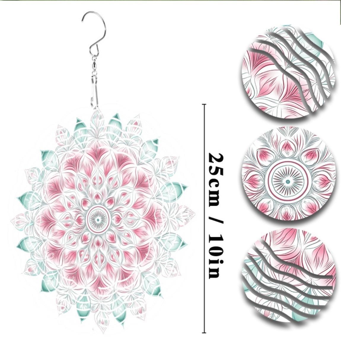 

10-дюймовый маятник с мандалой, вырезанный лазером, яркий металлический декор для сада для улицы, Хэллоуин, День благодарения, прочное атмосферостойкое подвесное искусство 01A