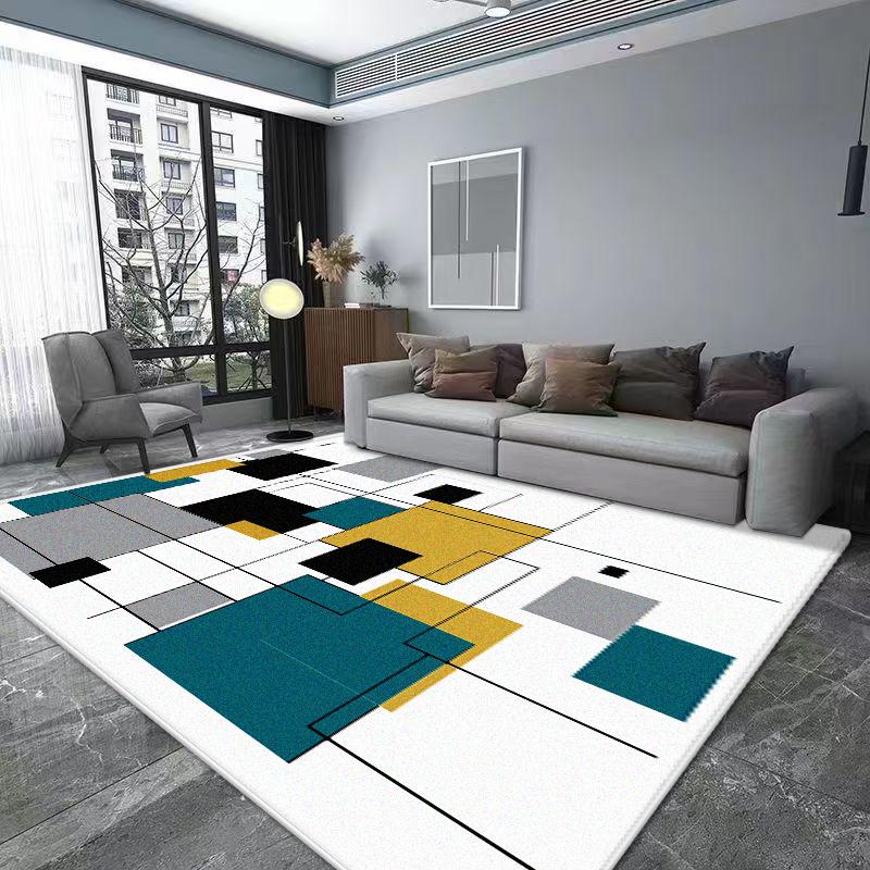 Modern Geometric Carpet Flannel Living Room Home Luxury Nordic Decor Home Large Area Mat Bedsdie Washable Bedroom Rug Lounge