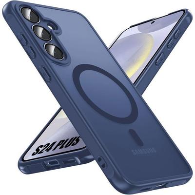 Protective Case - BOOLING - for Samsung Galaxy S24 Plus - Shockproof - Magnetic Ring - Navy Blue