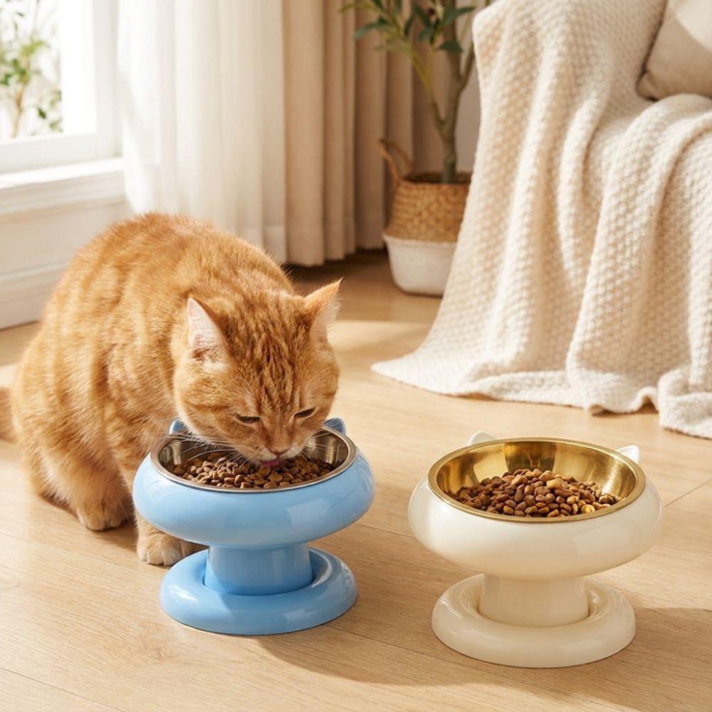 Large Capacity Elevated Cat Bowl Anti-Choking Neck Protection Bowl Cat Food Container Home Use