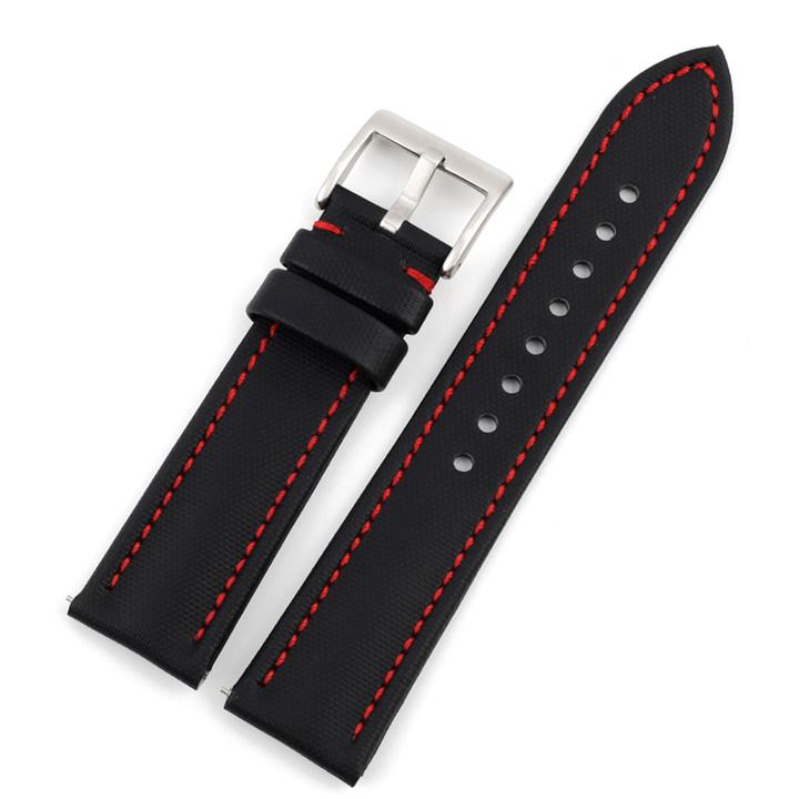 Watchband Cow Nylon Watch Strap for Waterproof Oxford Cloth Black Blue Men Leather Canvas Watch Band Bracelet Belt Metal Buckle 18-24mm
