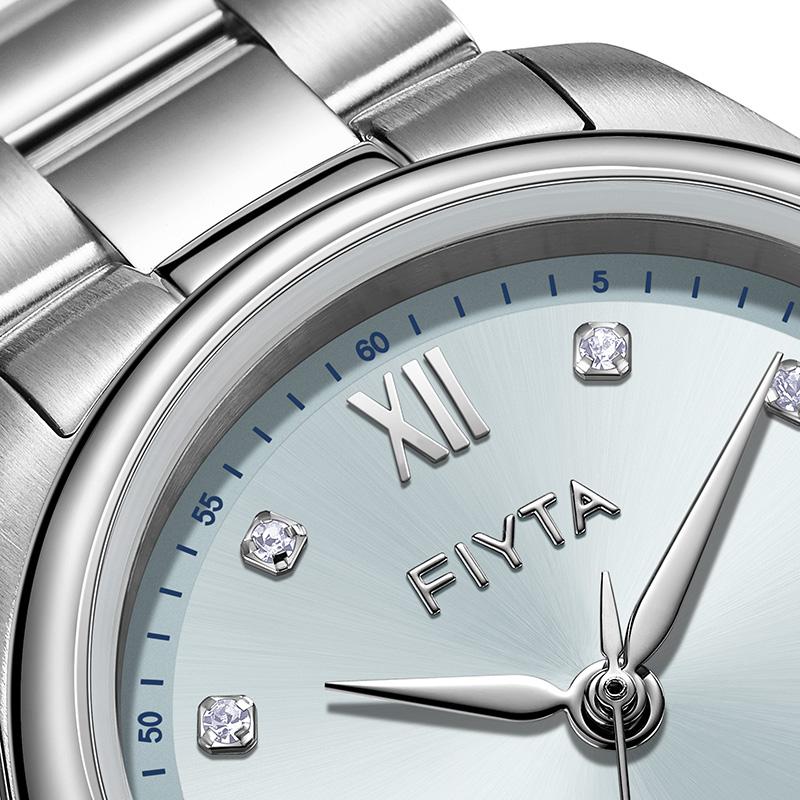 Fiyta Classic Collection Automatic Mechanical Movement Stainless Steel Watchband Watch Women's Watch Blue Dial LA802086