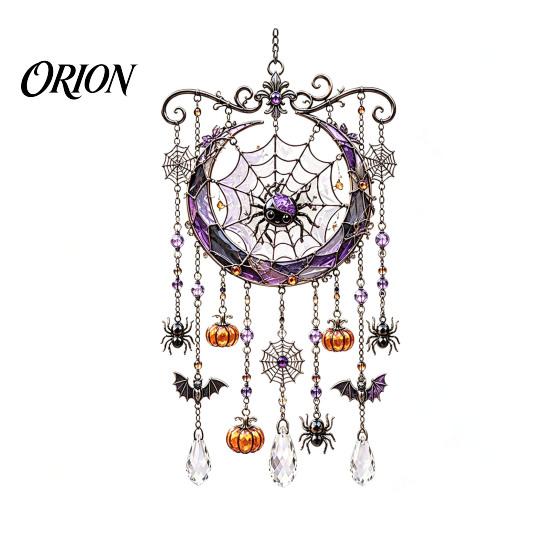 Halloween Wind Chimes Outdoor Decor Acrylic Chime Pendant, Crystal Suncatcher Hanging Ornaments, Decorative Whimsical Bat And Black Cat Window