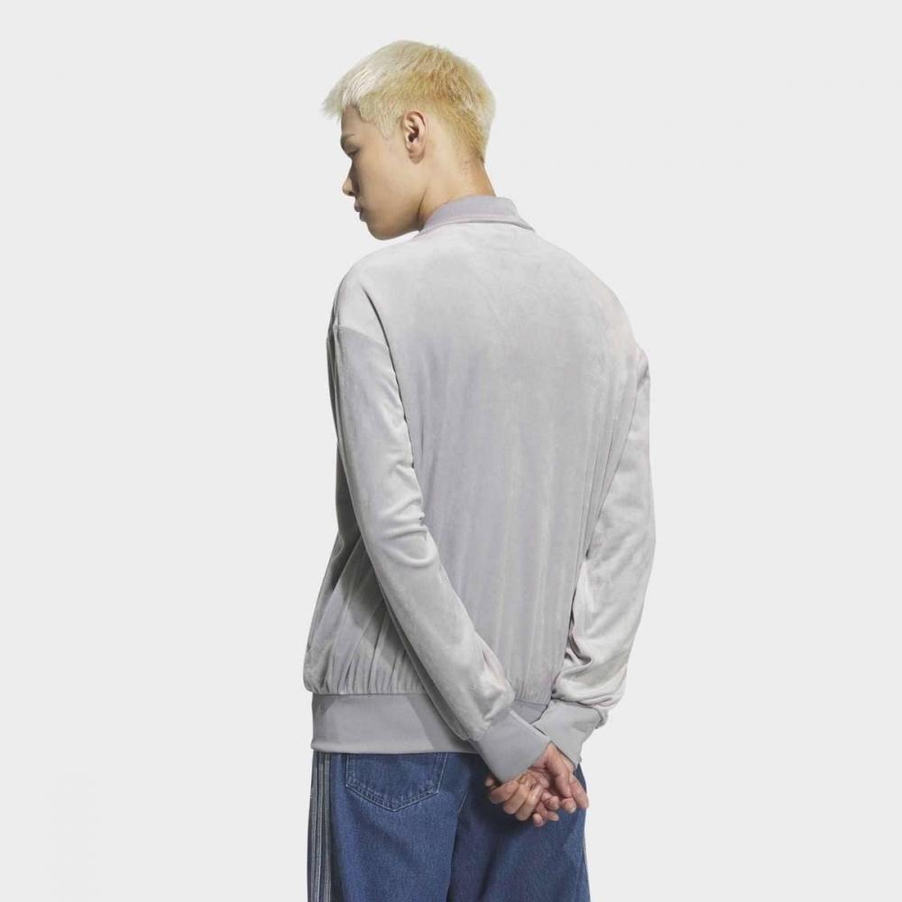 Adidas Stylish Velvet Loose Fit Track Top Kq5476