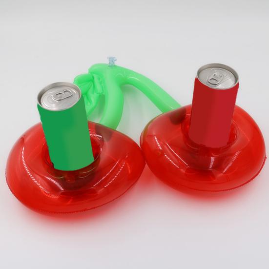 Cherry Inflatable Cup Holder PVC Floating Drink Coaster Lightweight Waterproof Cup Stand for Pool Beach